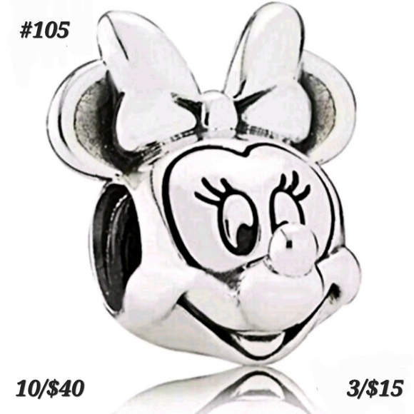 Jewelry - #105 Silver Minnie Mouse Bow Portrait Charm 3/$15 10/$40Add items to Bundle
